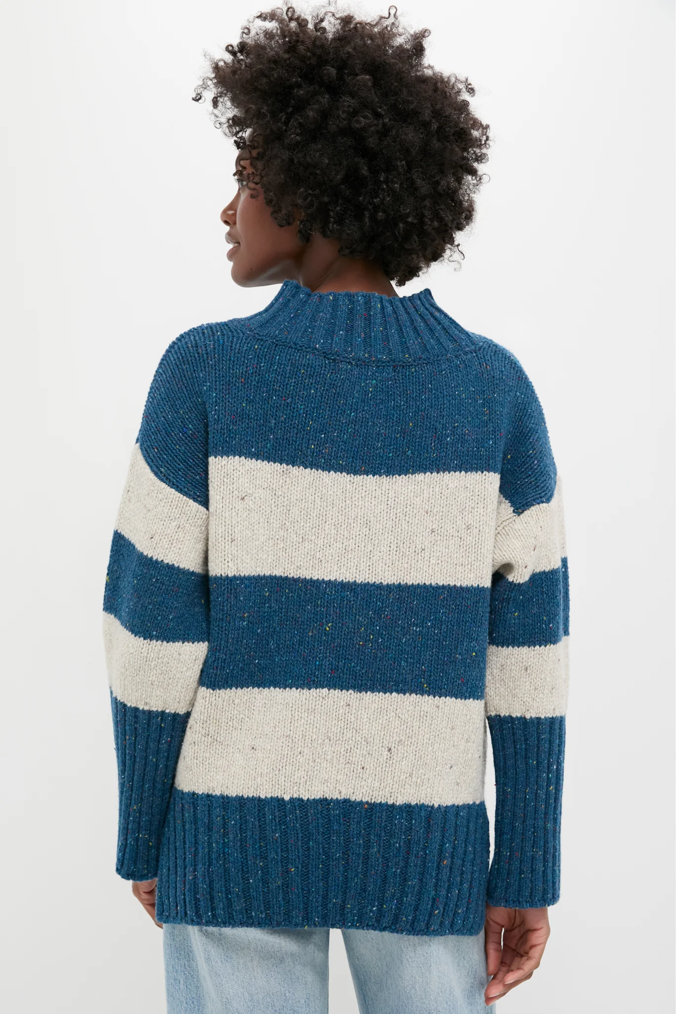Ink Marl Arna Striped Funnel Neck Sweater - Image 4