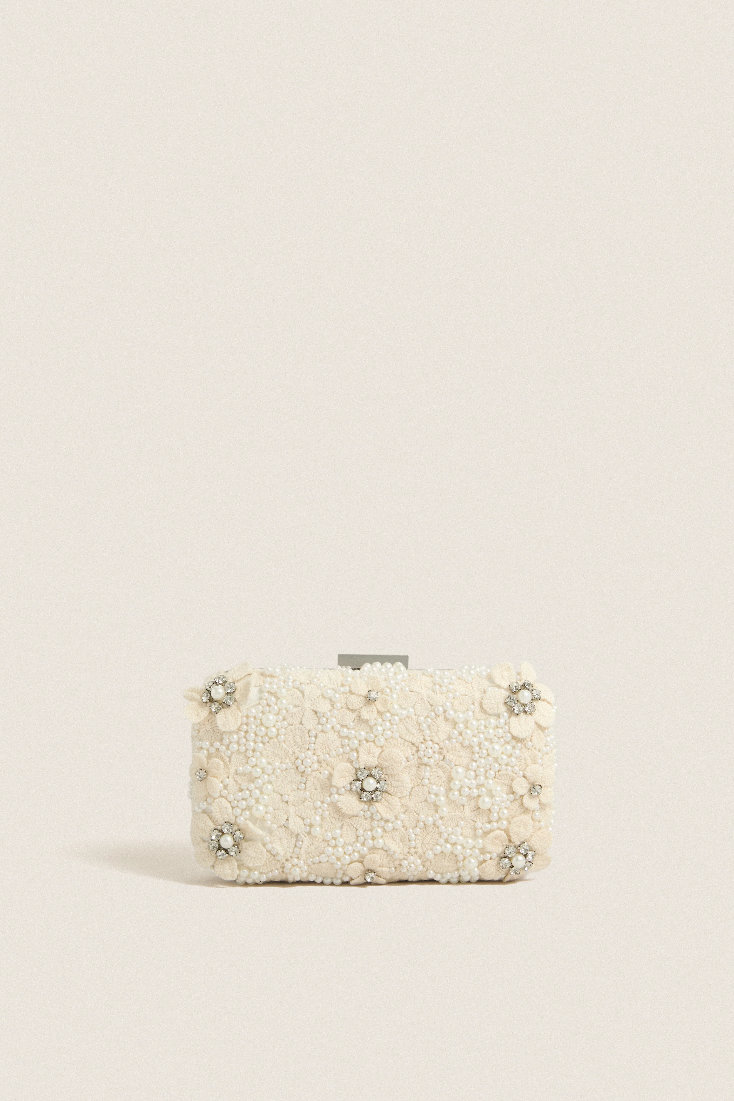 Ivory Beth Encrusted Clutch