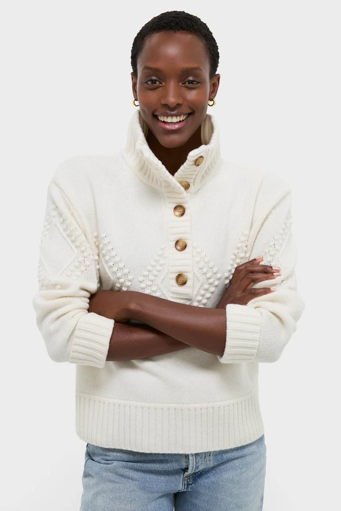 Ivory Henry Button-Up Sweater
