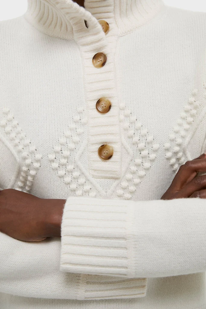 Ivory Henry Button-Up Sweater - Image 5