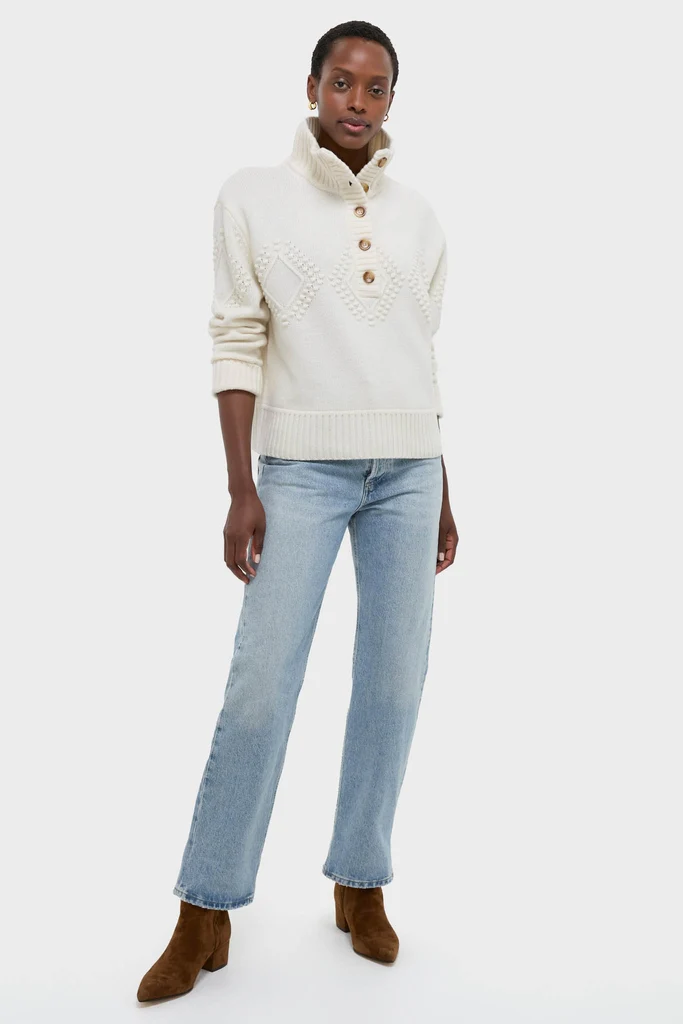 Ivory Henry Button-Up Sweater - Image 6