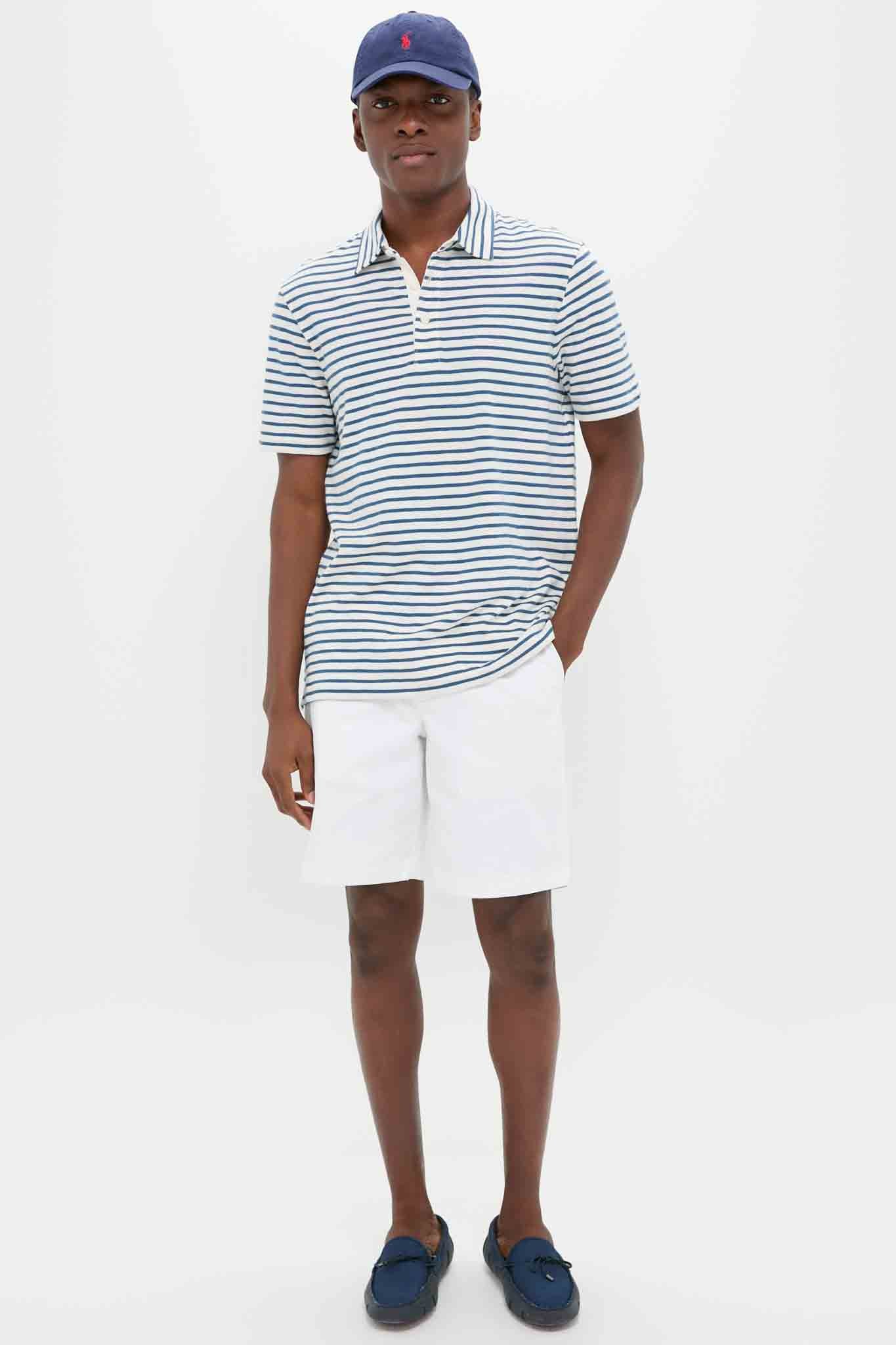 Ivory Breton Stripe Sunwashed Tee Shirt Polo - Image 2