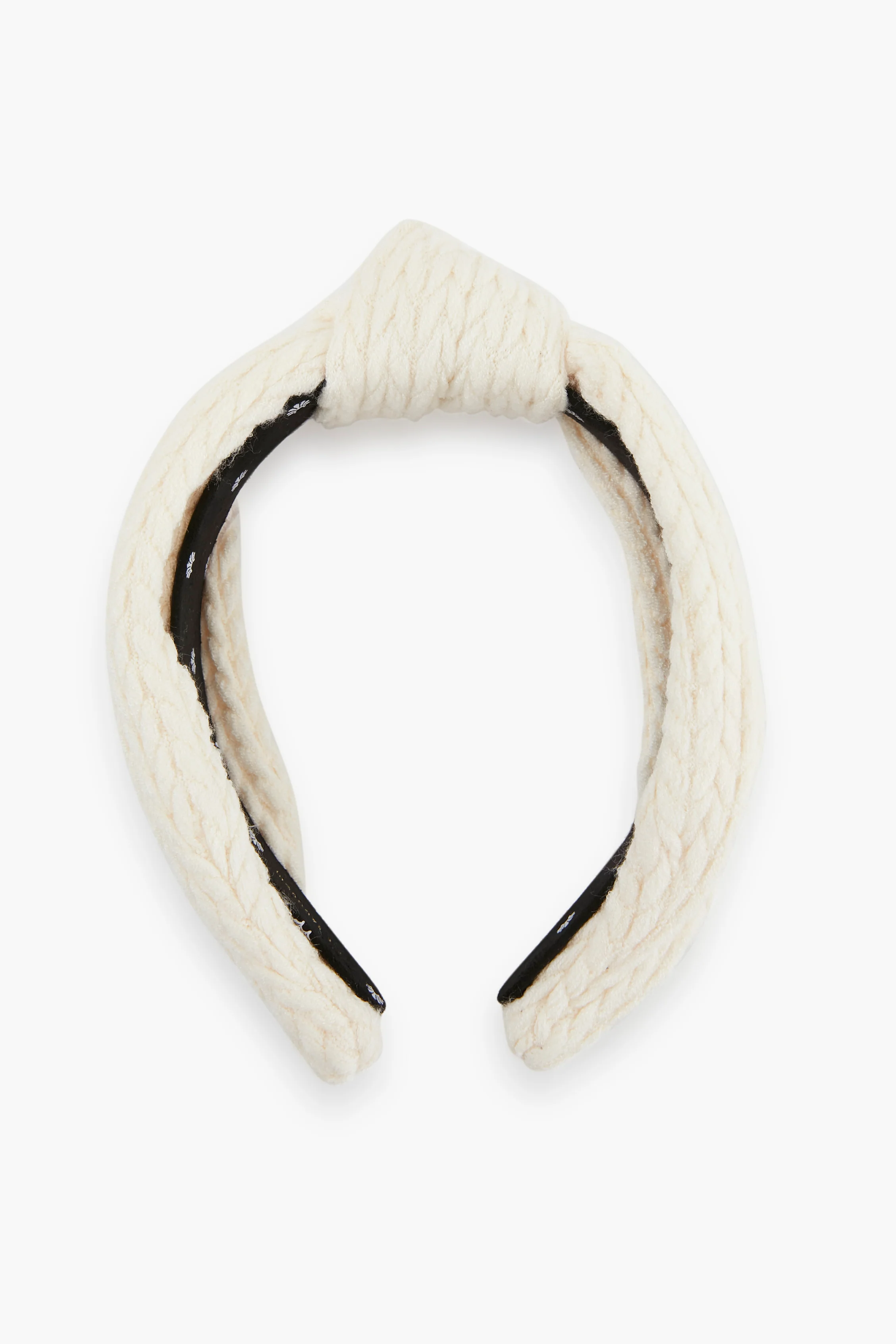 Ivory Cable Knit Knotted Headband - Image 4