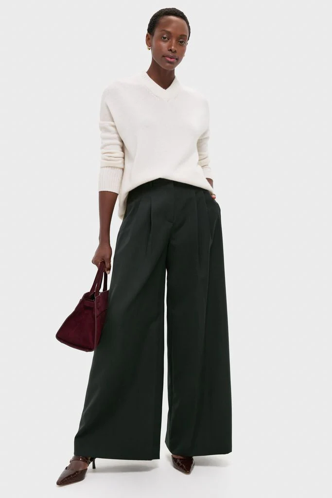 Ivory Cashmere Cassie V-Neck Sweater - Image 2