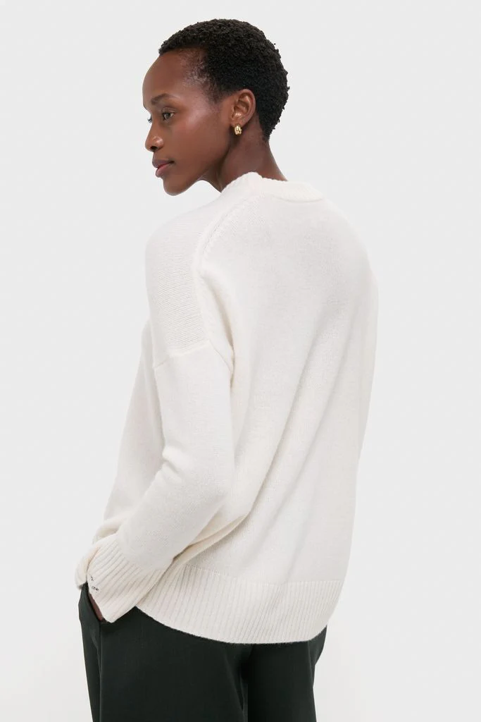 Ivory Cashmere Cassie V-Neck Sweater - Image 4