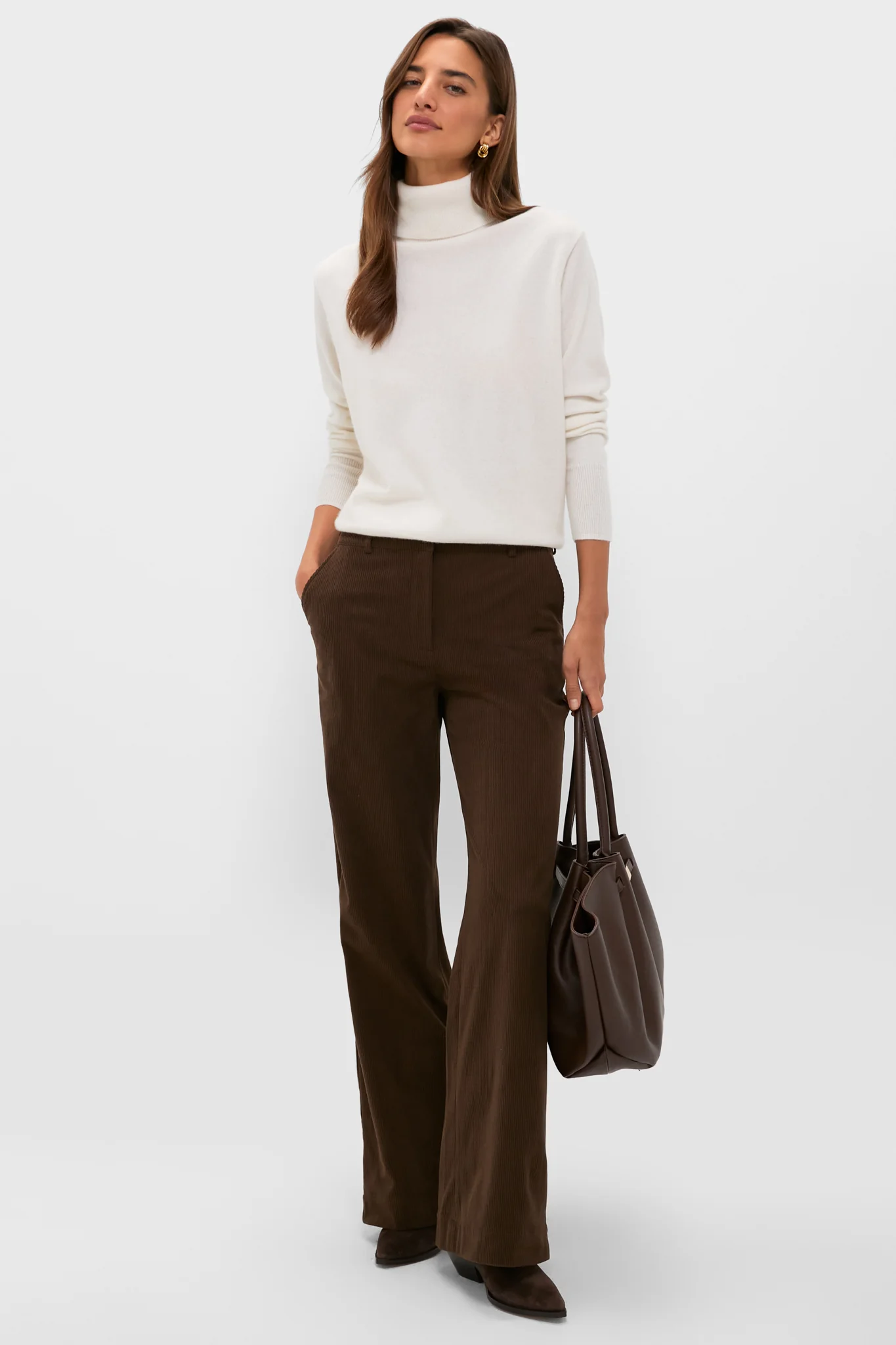 Ivory Cashmere Turtleneck Sweater - Image 2