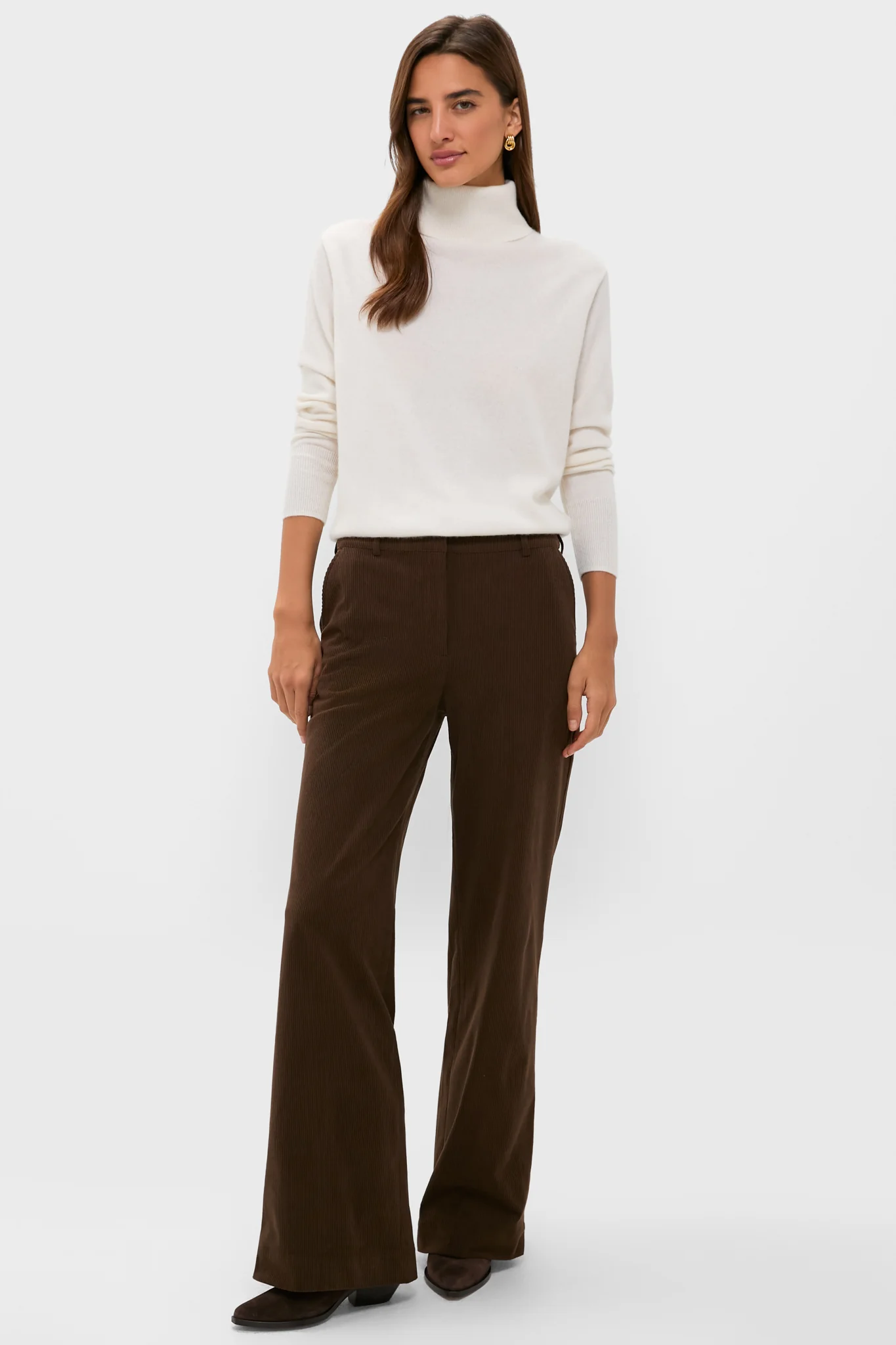 Ivory Cashmere Turtleneck Sweater - Image 6
