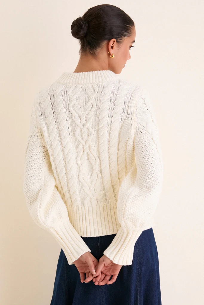 Ivory Cotton Colette Cardigan - Image 4