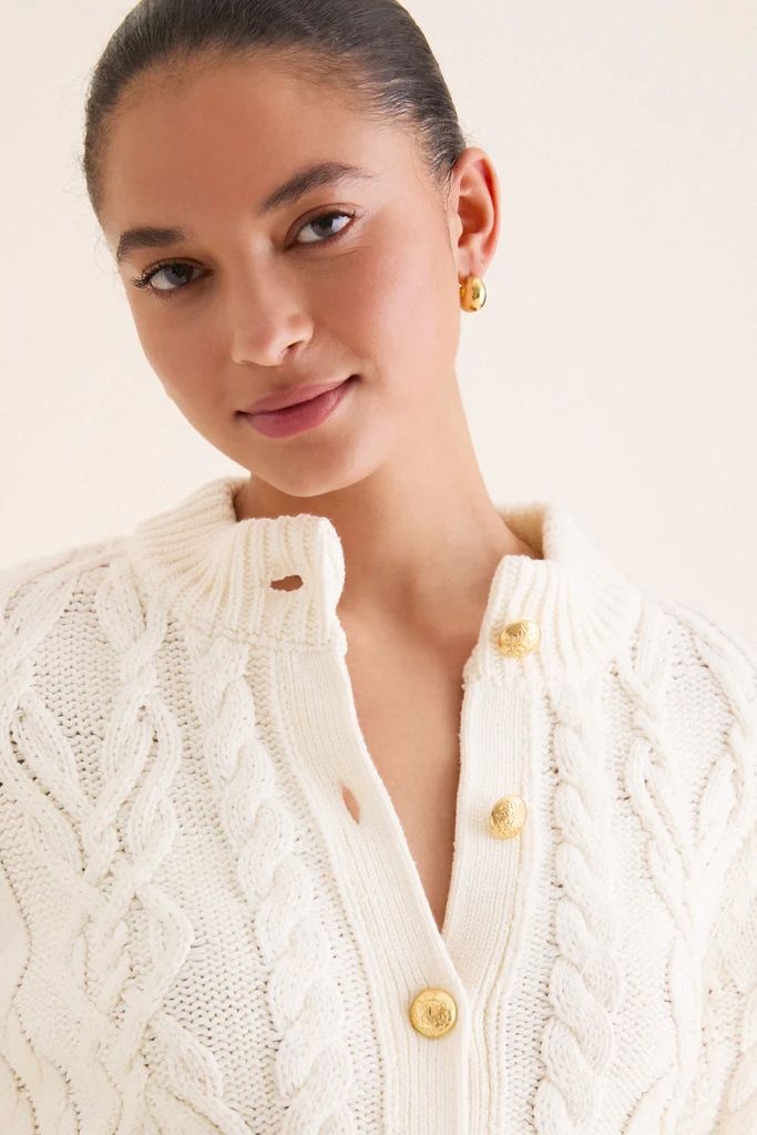 Ivory Cotton Colette Cardigan - Image 5
