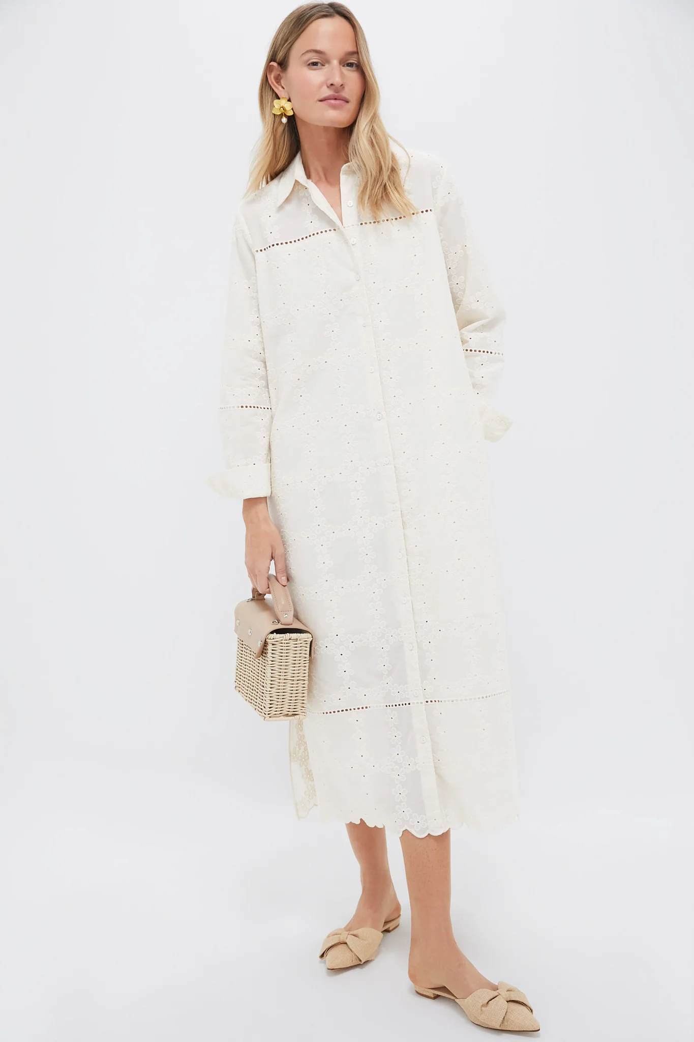 Ivory Eyelet Griffin Dress - Image 3