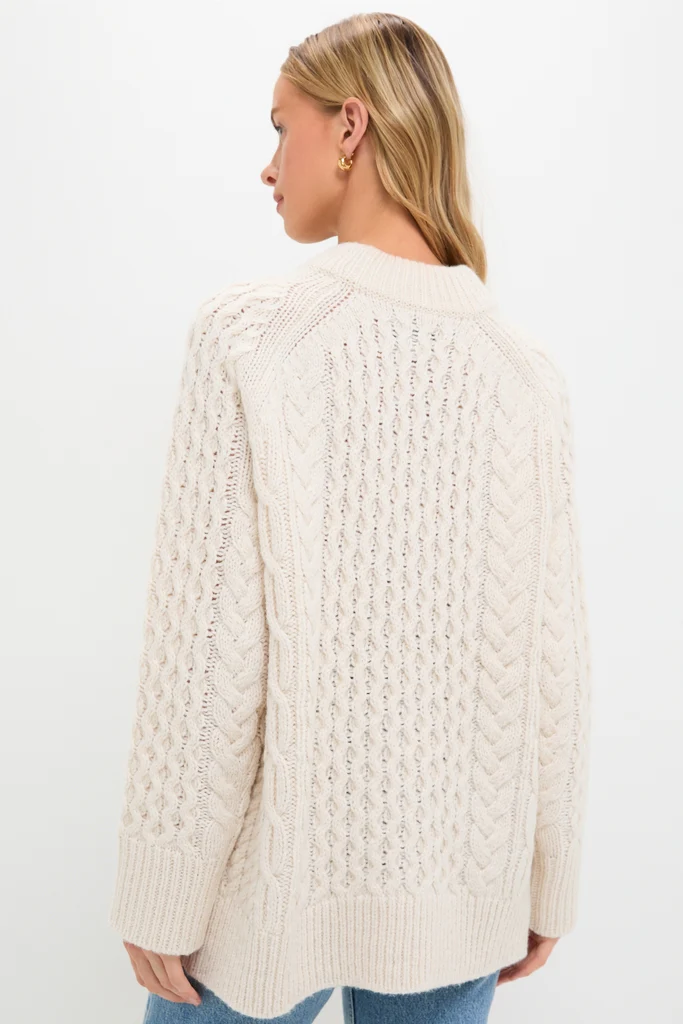 Ivory Galway Fisherman Sweater - Image 5