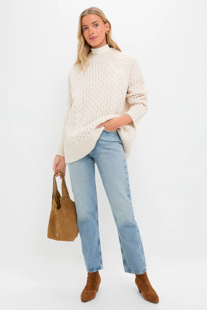 Ivory Galway Fisherman Sweater - Image 7