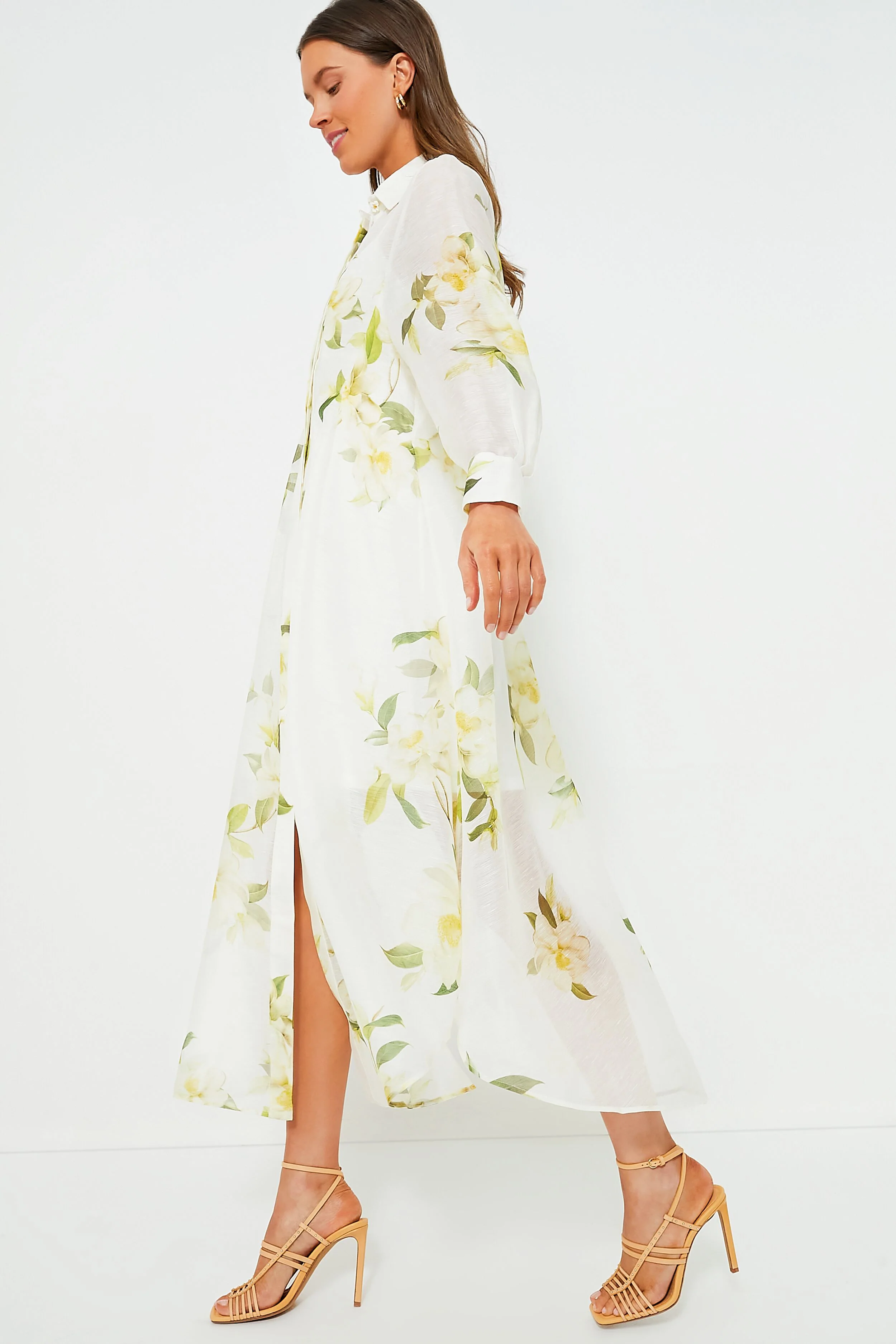 Ivory Magnolia Harmony Draped Shirt Dress - Image 4