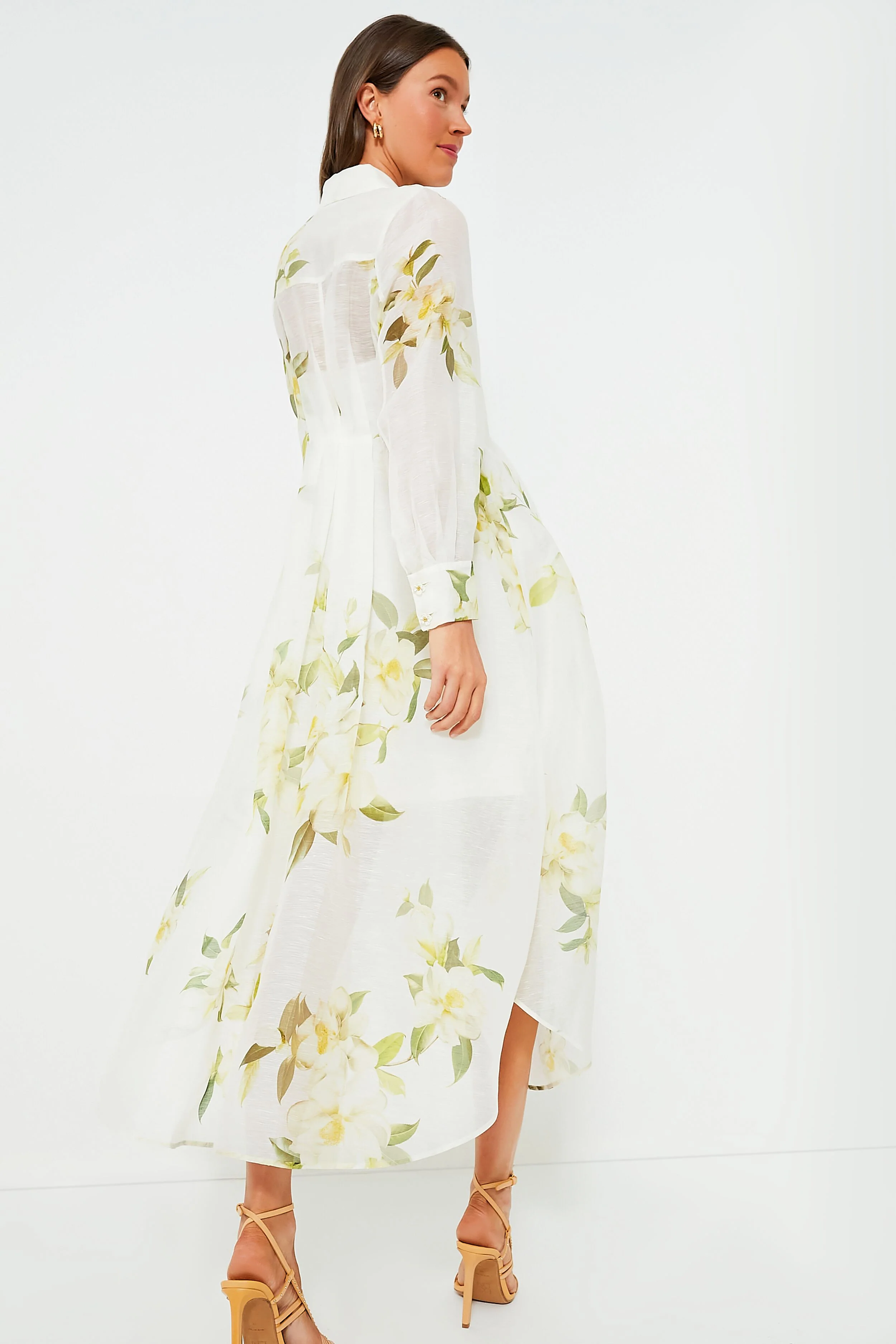 Ivory Magnolia Harmony Draped Shirt Dress - Image 5