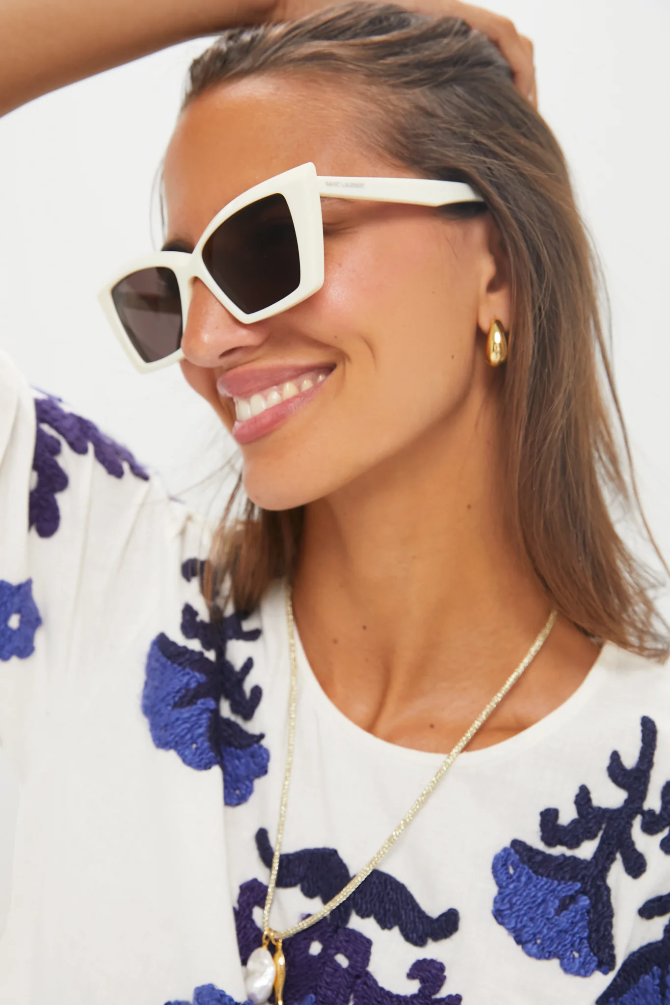Ivory New Wave Cat Eye Sunglasses - Image 2