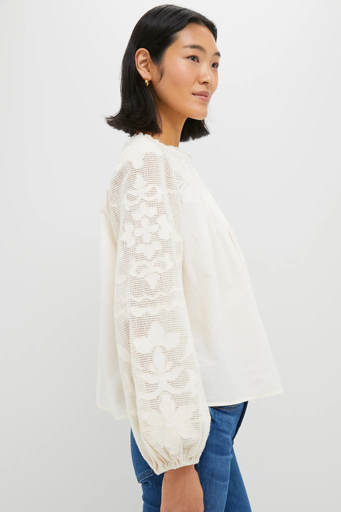 Ivory Patchwork Embroidered Cressida Blouse - Image 3