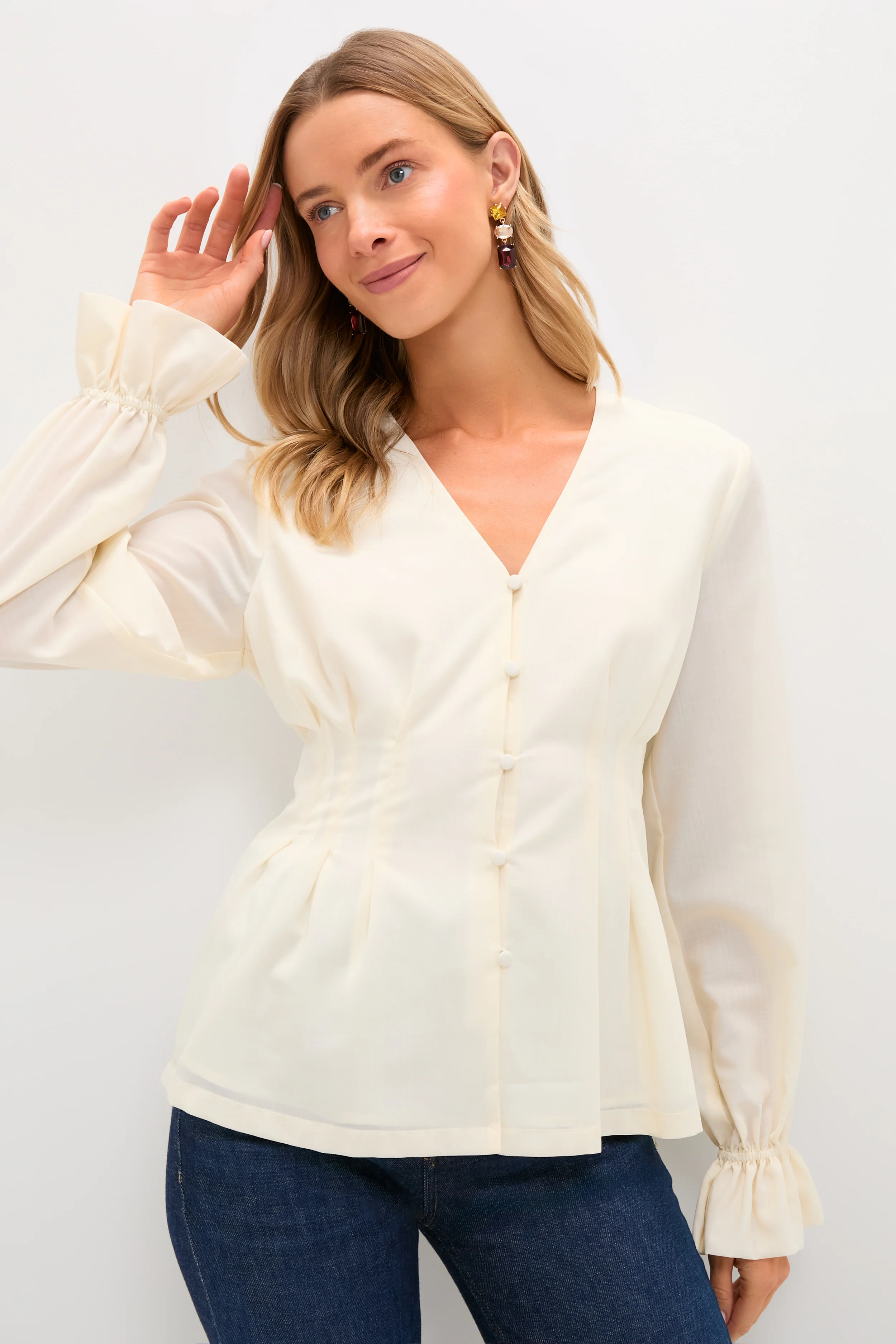 Ivory Pintuck Madison Blouse