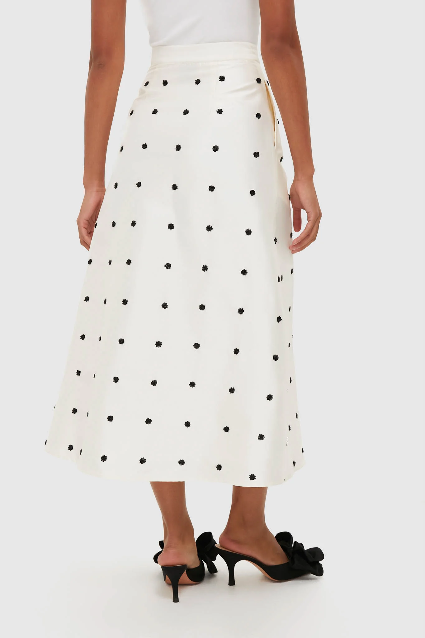 Ivory Polka Dot Daphne Midi Skirt - Image 4