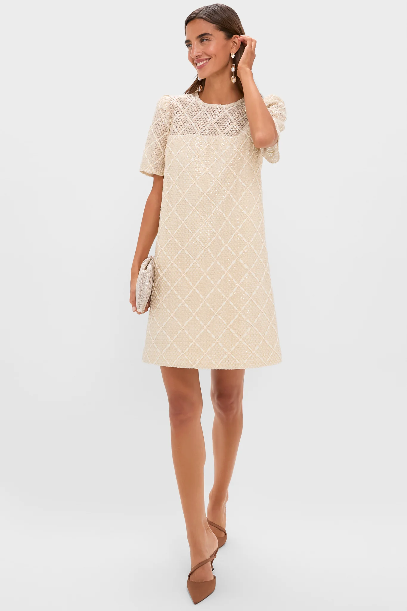 Ivory Sequin Janelle Mini Dress - Image 3