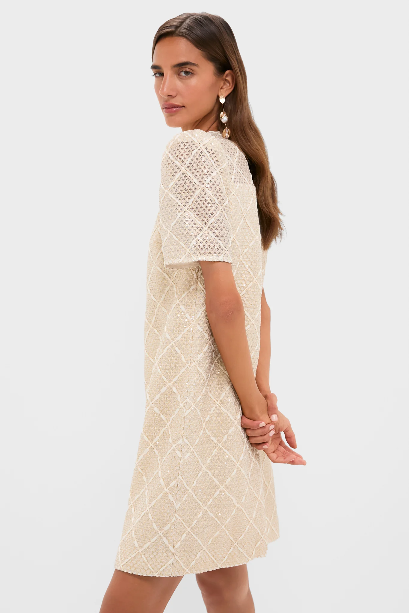 Ivory Sequin Janelle Mini Dress - Image 4