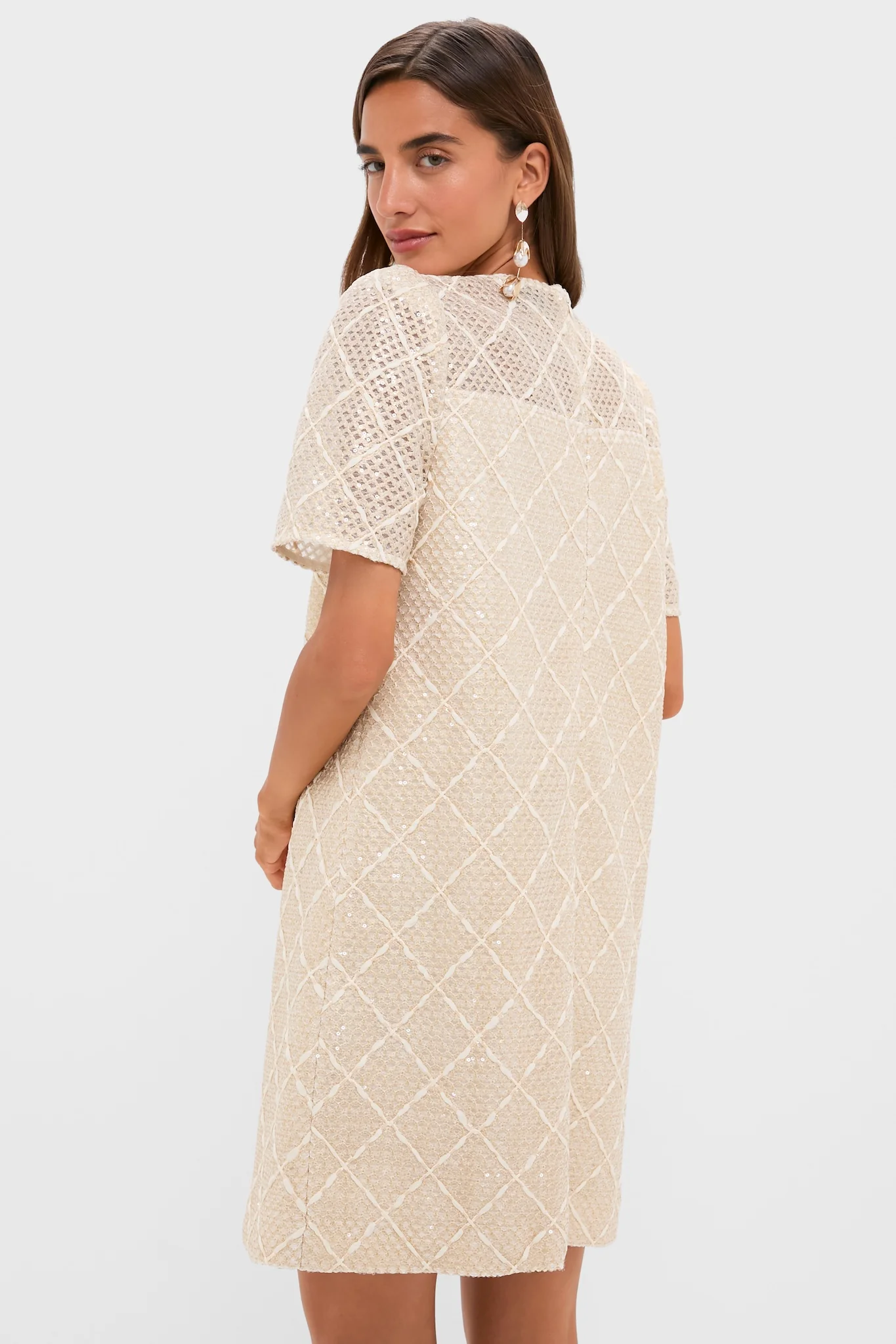 Ivory Sequin Janelle Mini Dress - Image 5