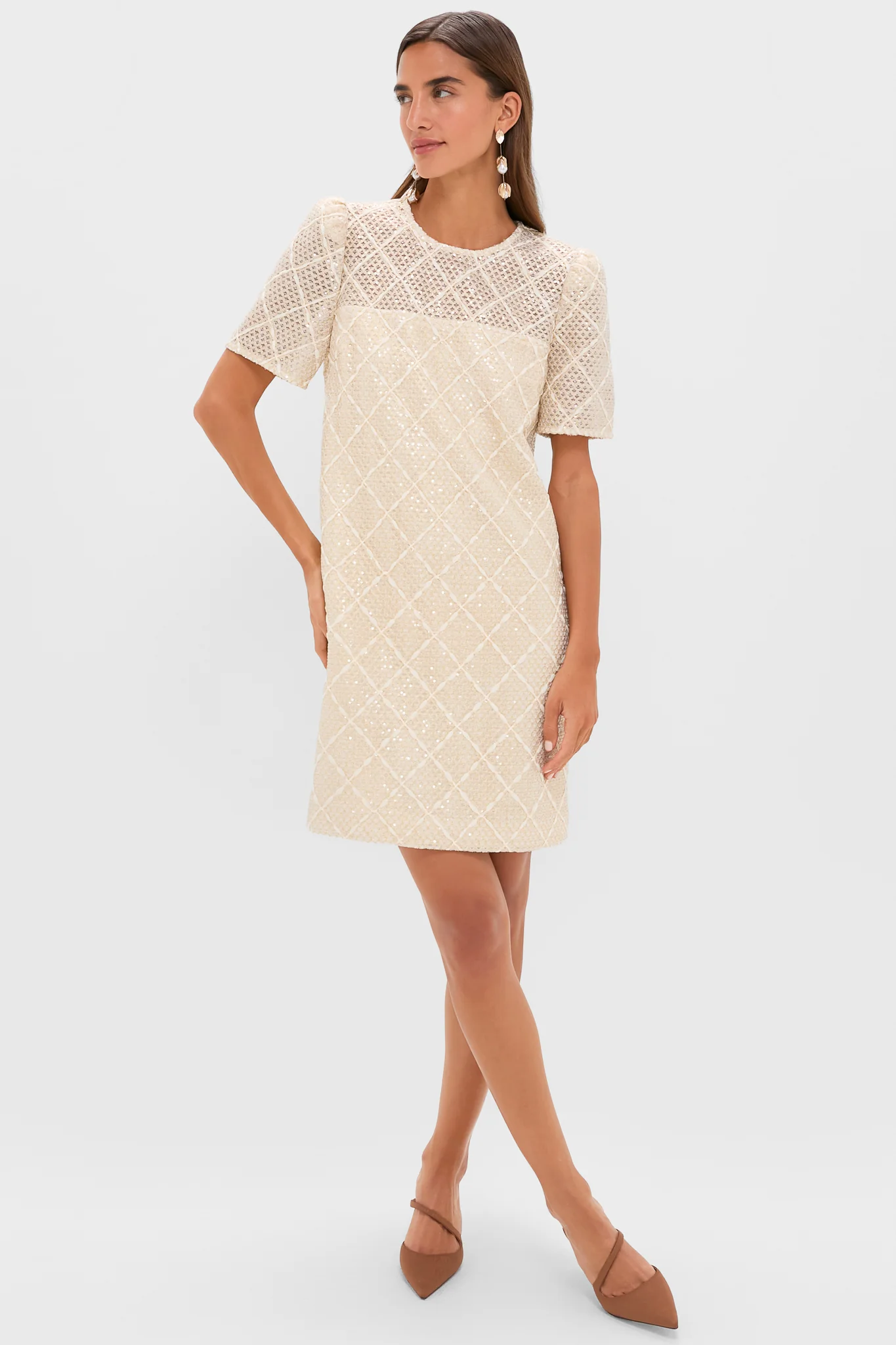 Ivory Sequin Janelle Mini Dress - Image 6