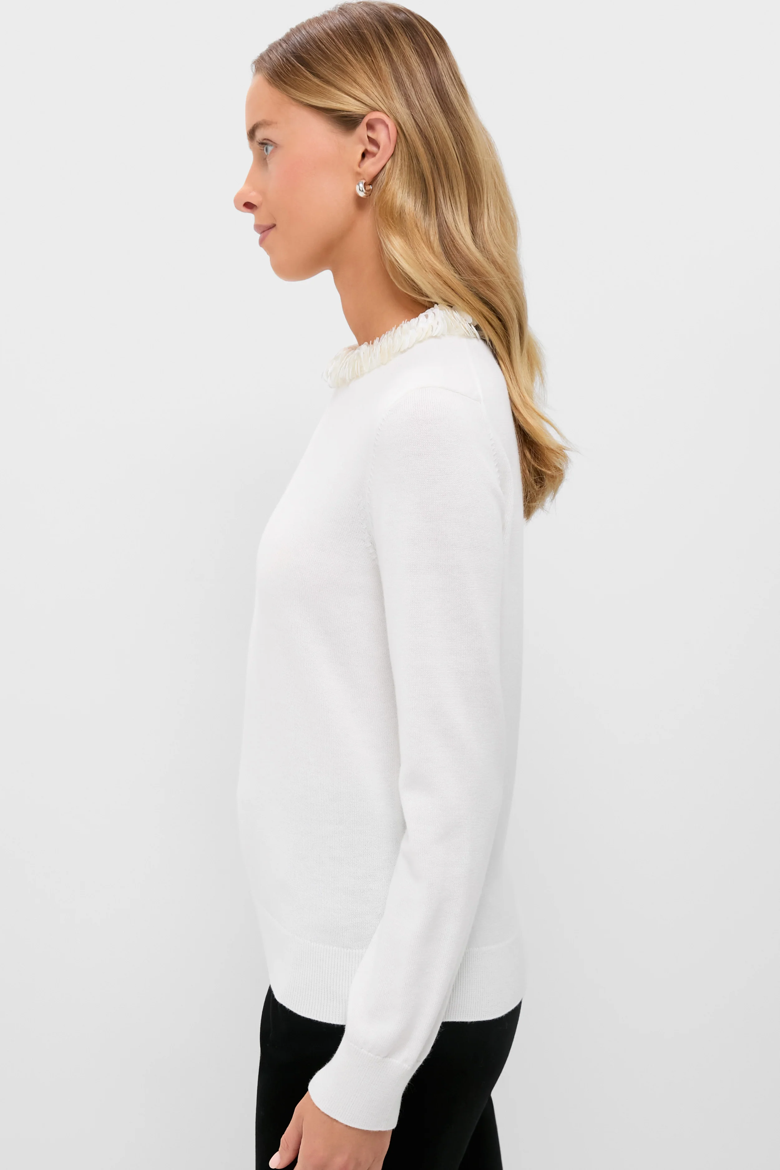 Ivory Sequin Trim Lina Sweater - Image 3