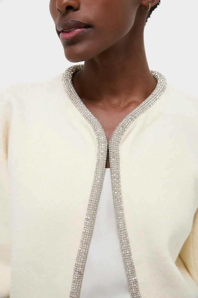 Ivory Sequin Trim Naomi Cardigan - Image 5