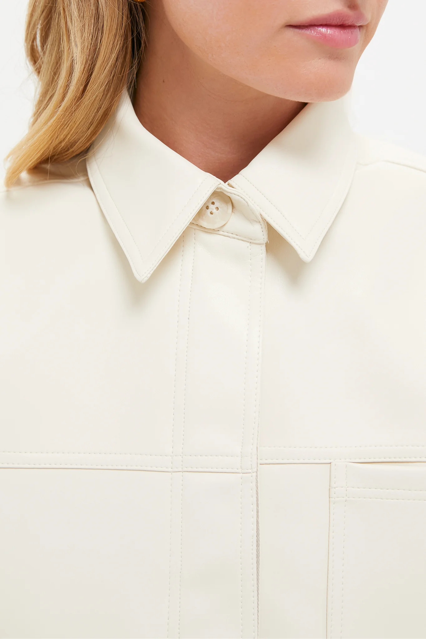 Ivory Telsey Faux Leather Jacket - Image 5