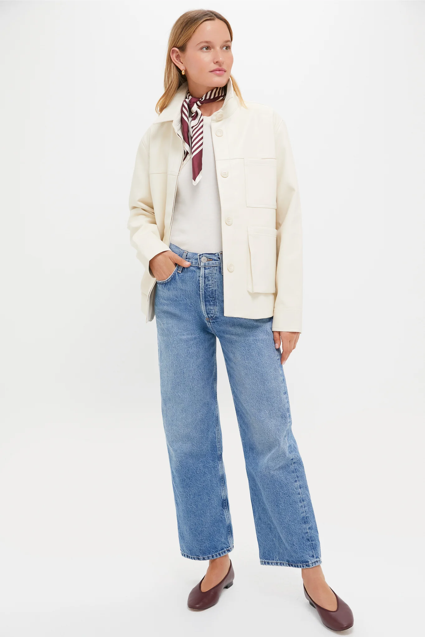 Ivory Telsey Faux Leather Jacket - Image 6