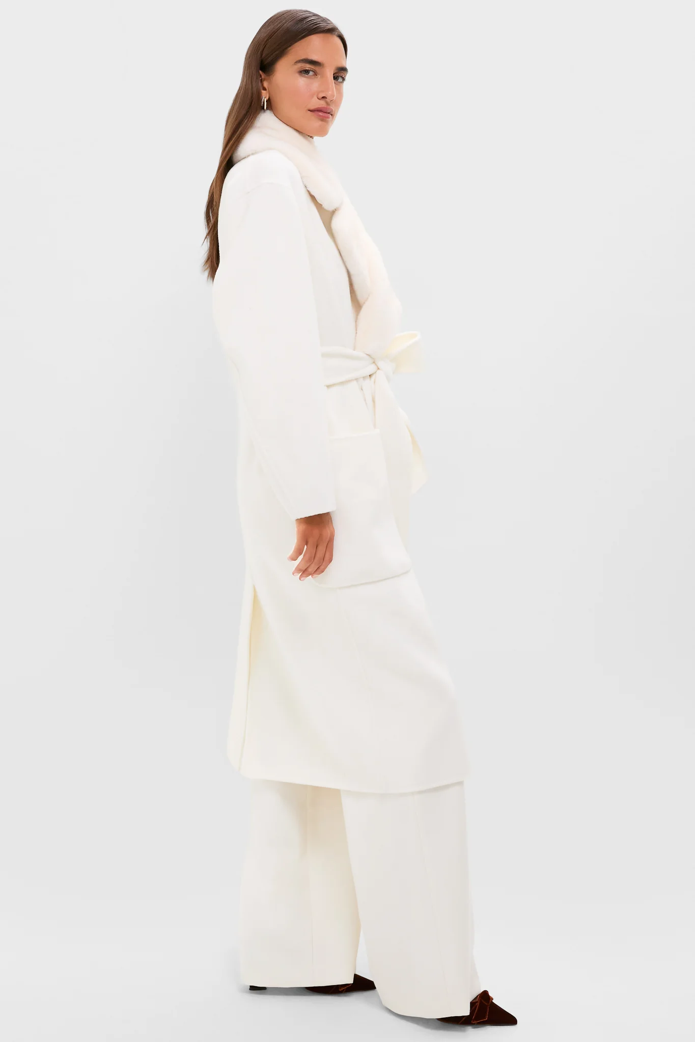 Ivory Wool Trinity Coat - Image 3