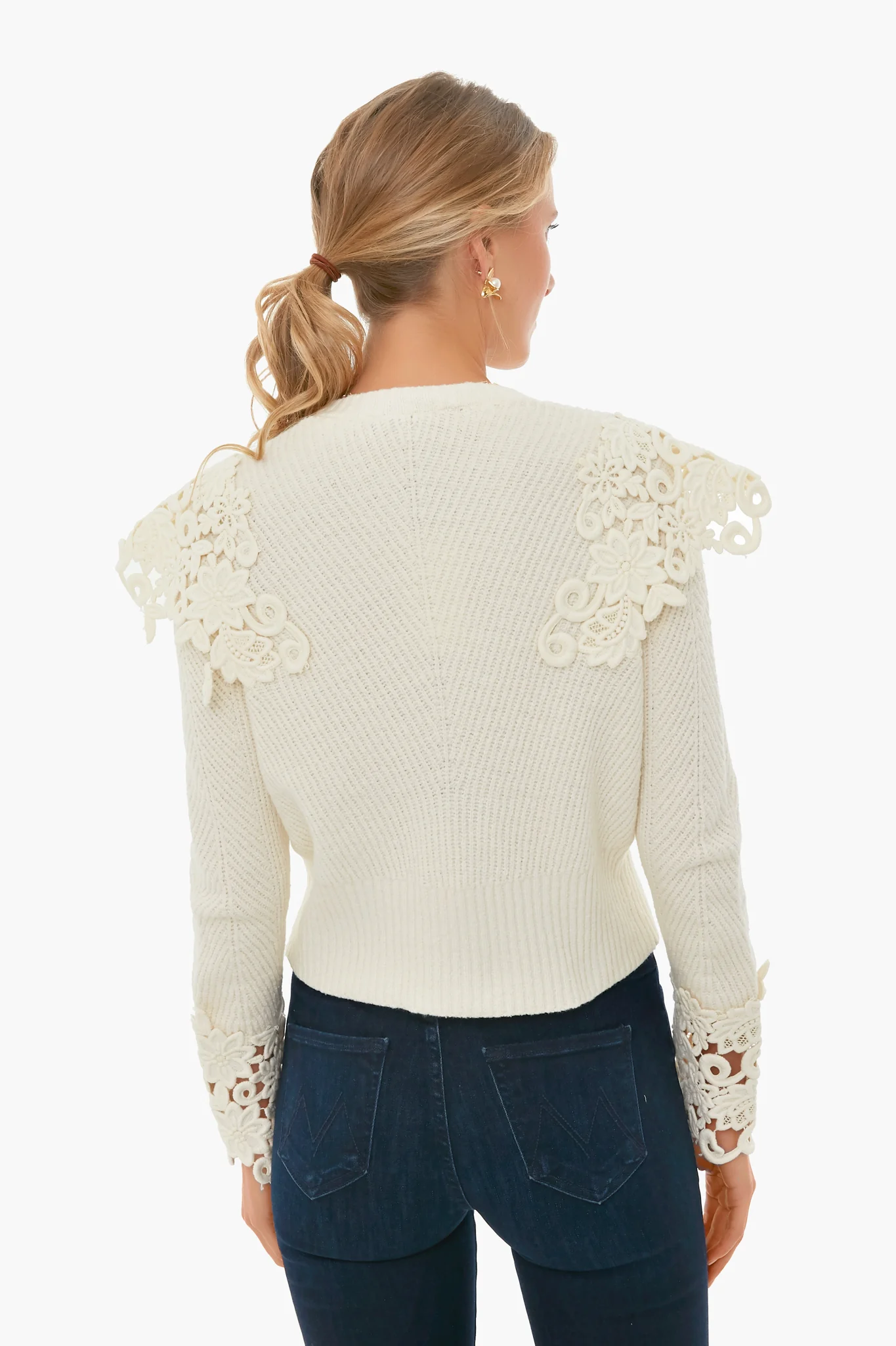 Ivory Zandra Longsleeve Knit with Lace - Image 3