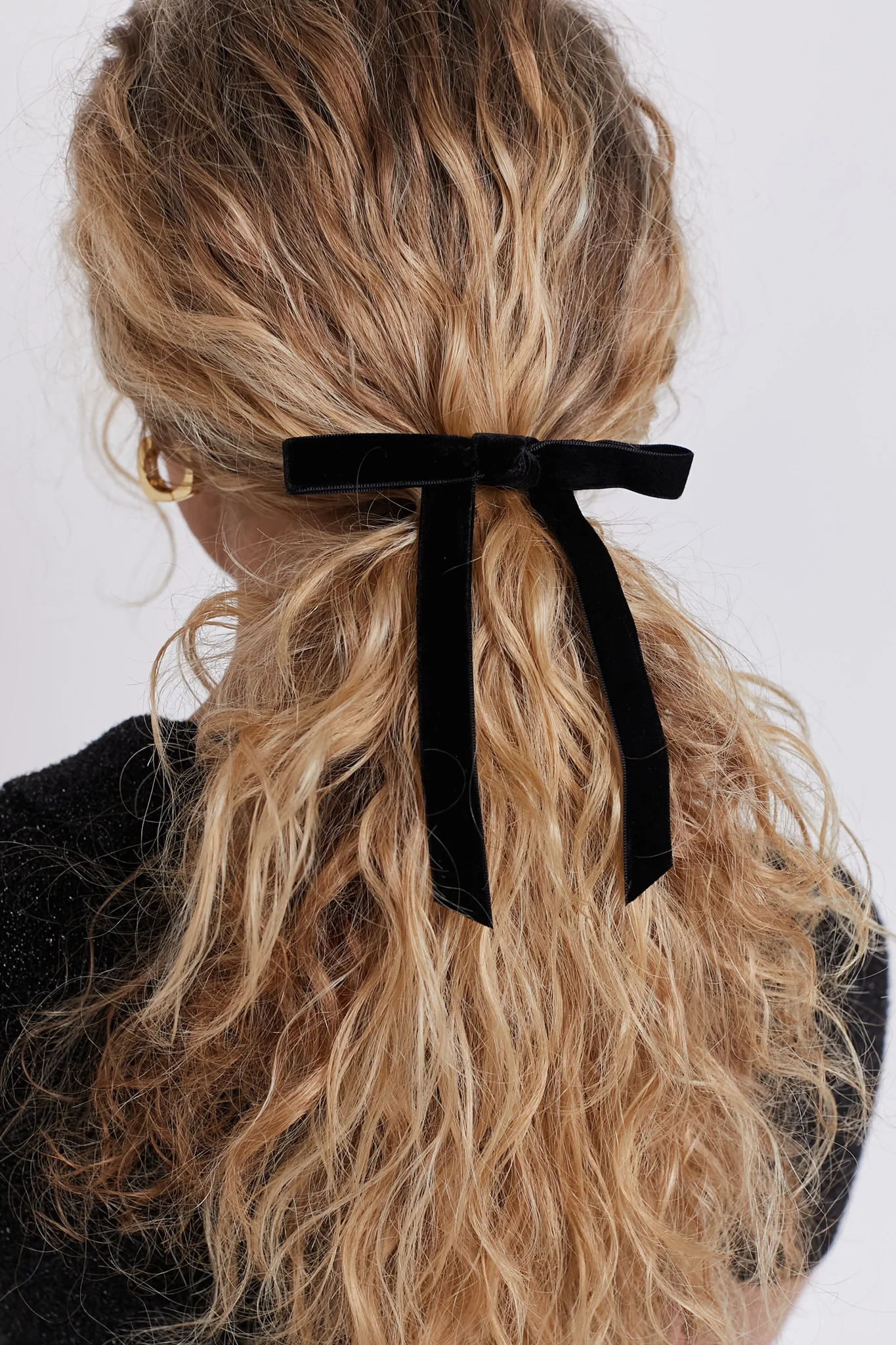 Jet Bardot Bow Barrette - Image 2