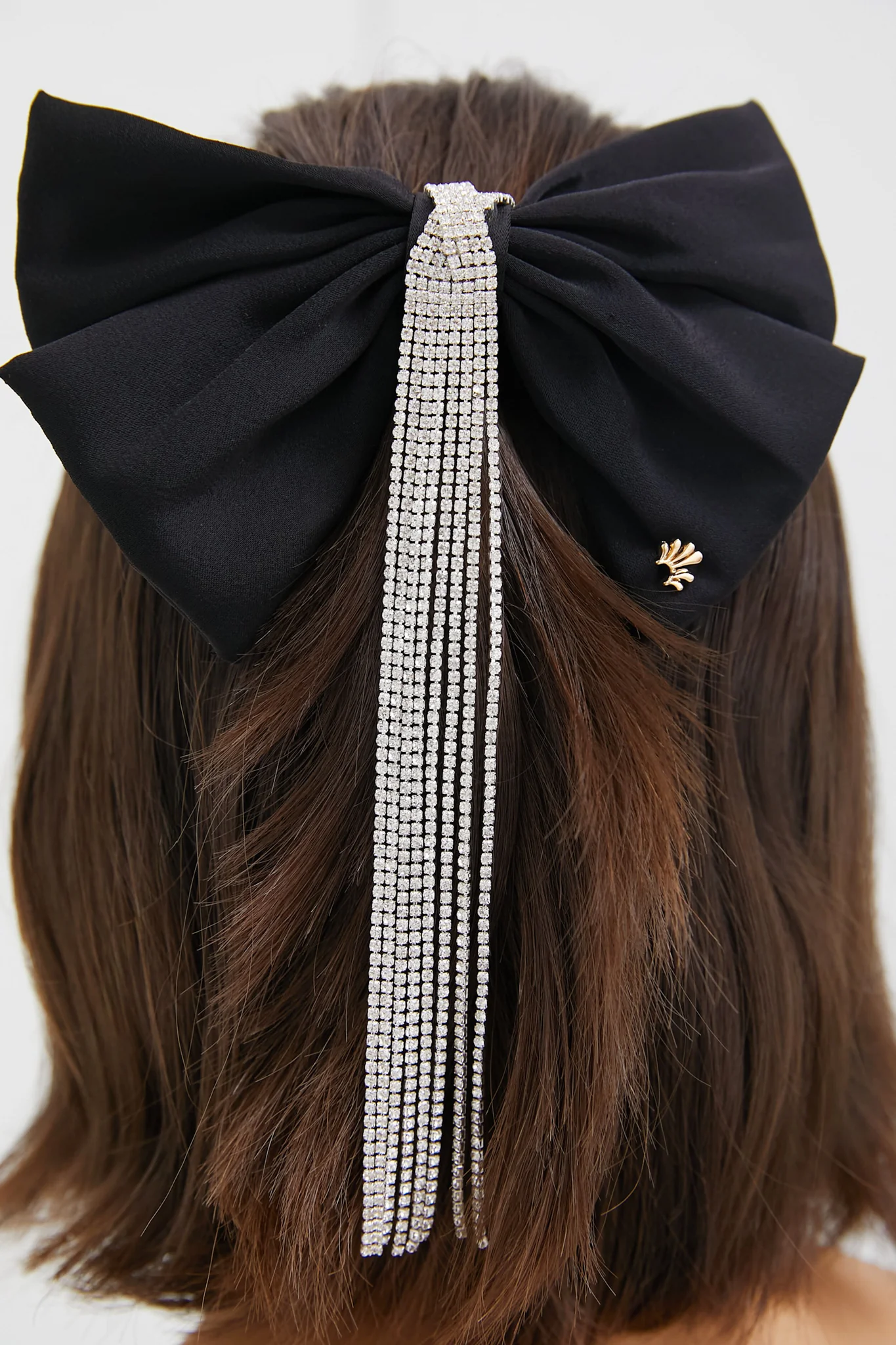 Jet Crystal Kristina Crystal Bow Barrette - Image 2
