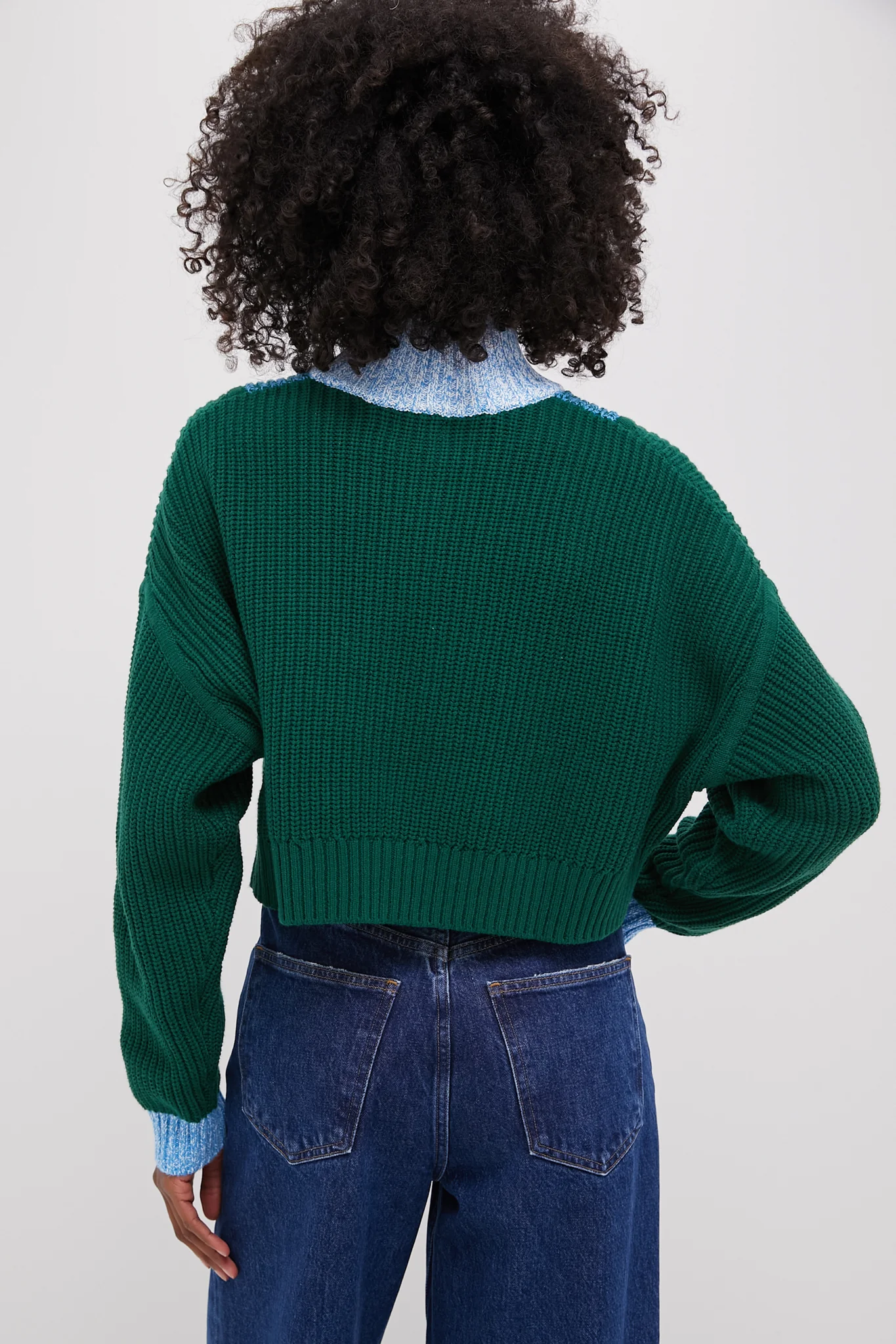 Jungle, Sky and Ivory Cropped Hampton Sweater - Image 4