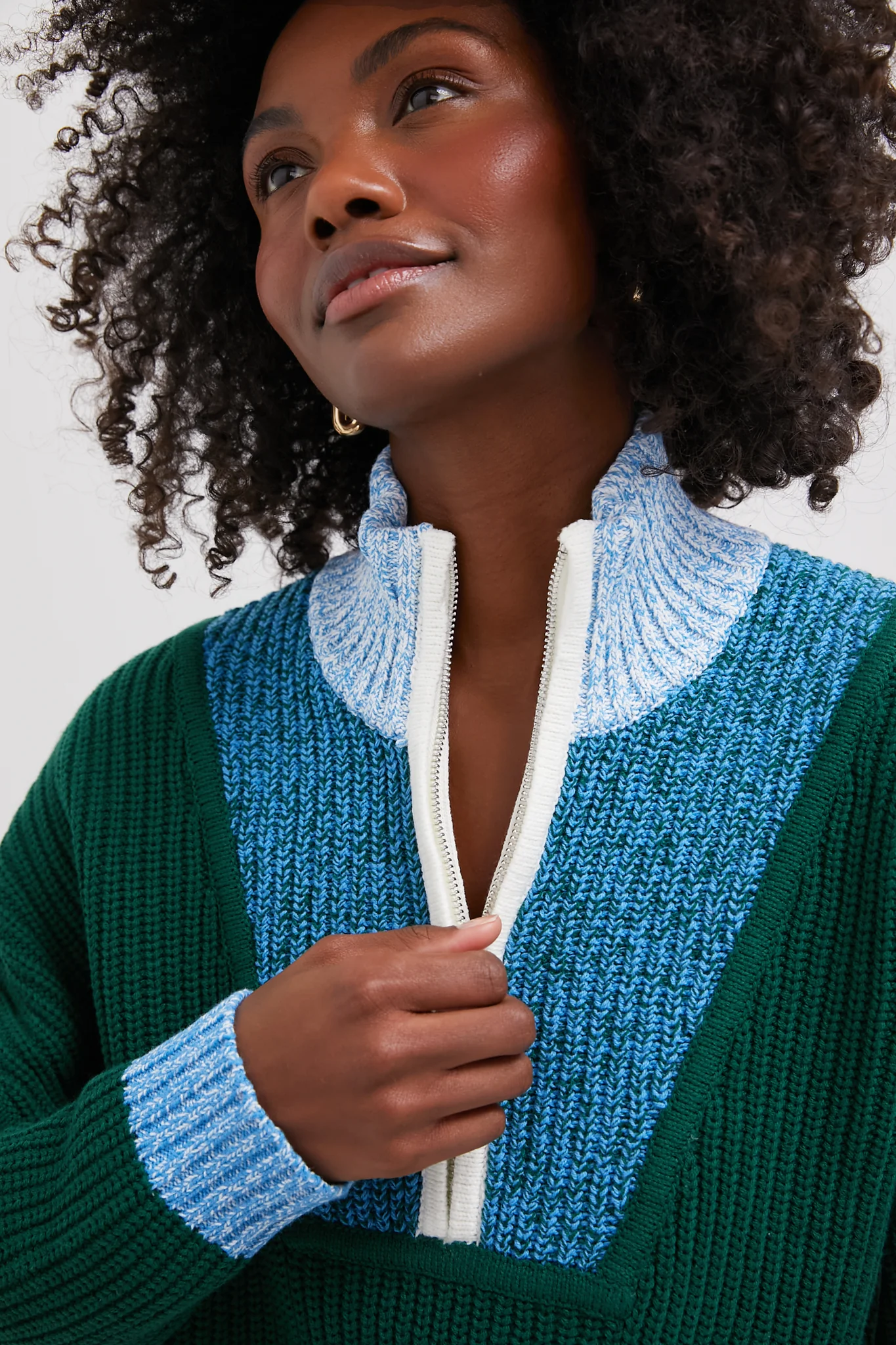 Jungle, Sky and Ivory Cropped Hampton Sweater - Image 5