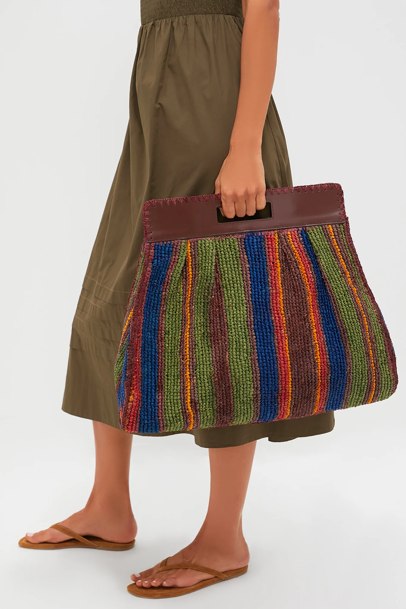 Jungle Stripe Raffia Rue Tote Bag - Image 2