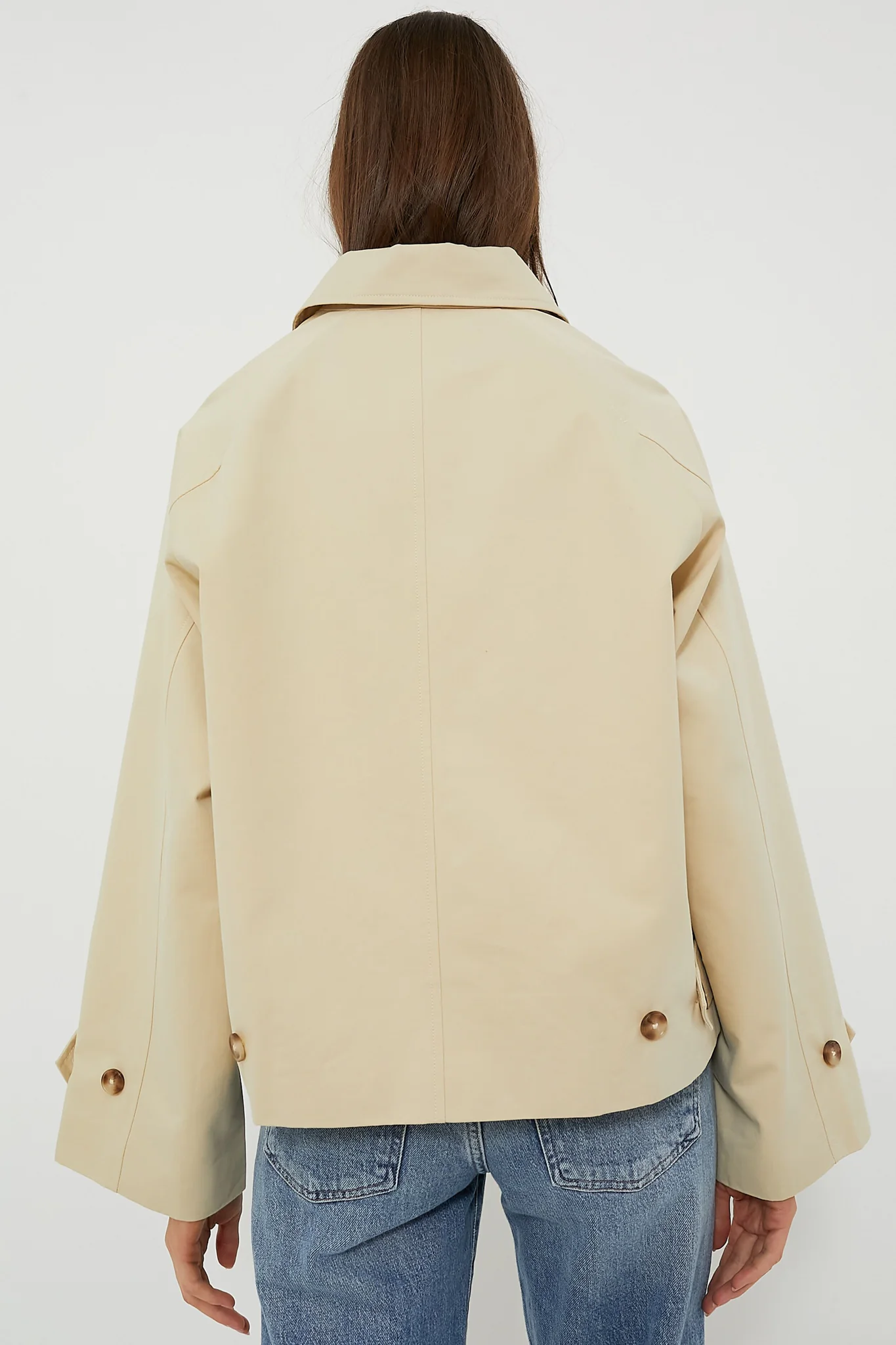 Khaki Drew Short Trench Coat - Image 4