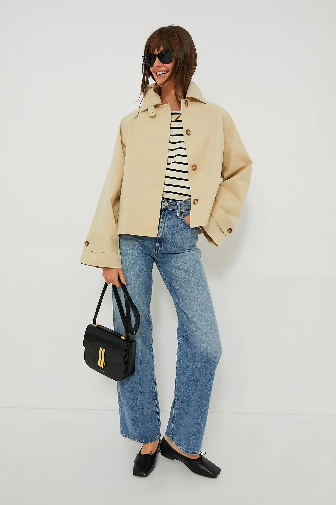 Khaki Drew Short Trench Coat - Image 6