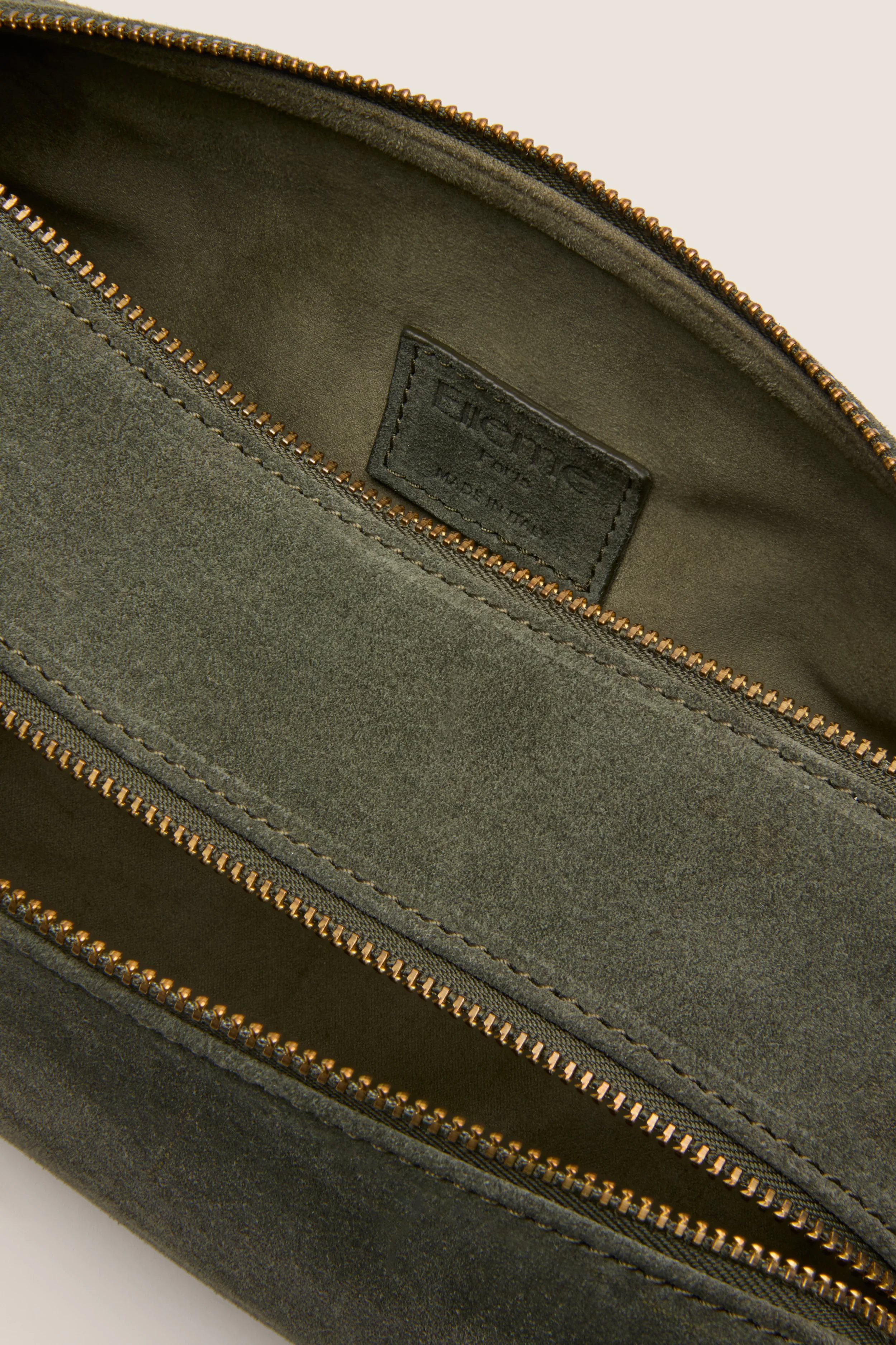 Khaki Suede Trousse - Image 5