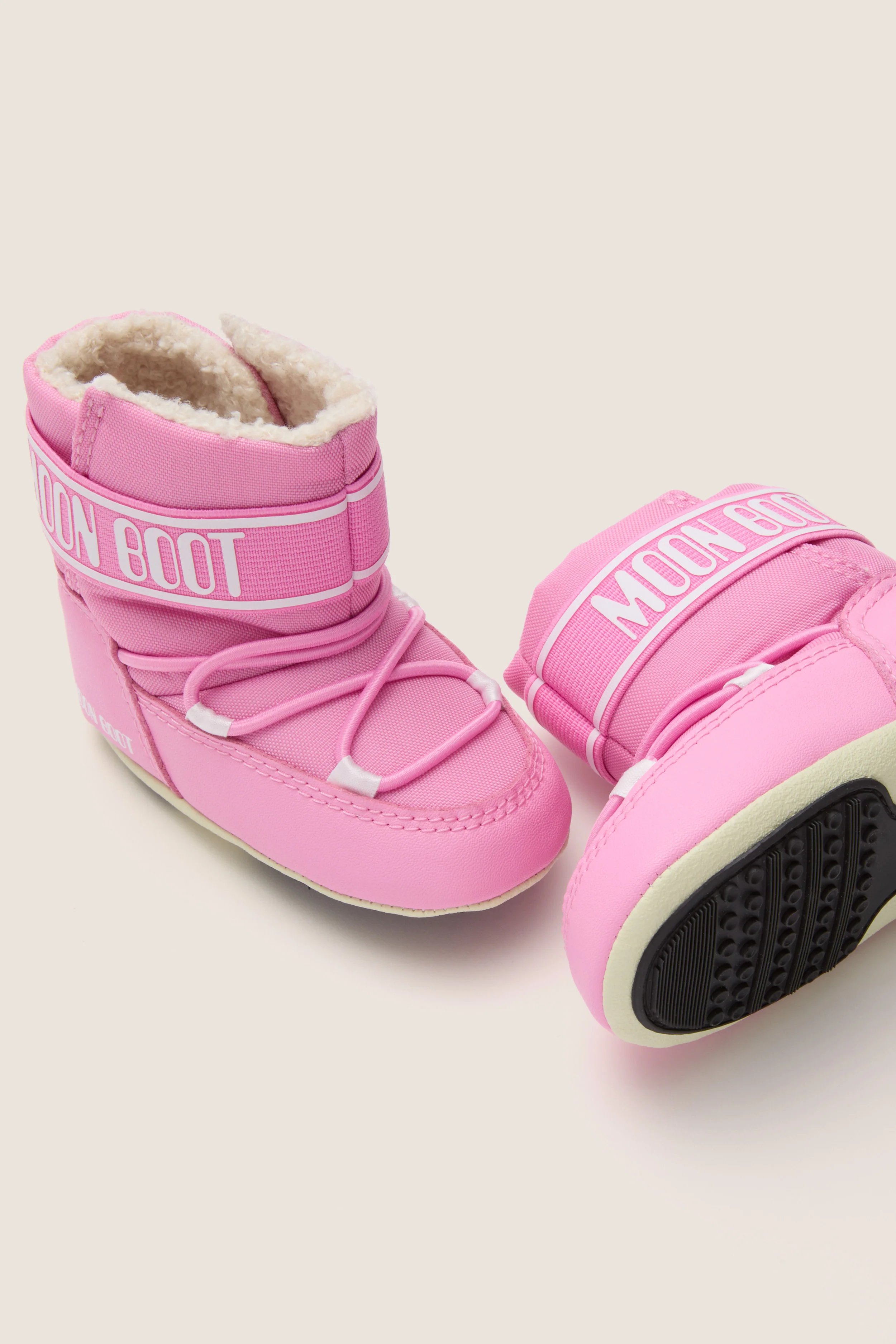 Kids Light Pink Crib Nylon Boots - Image 3
