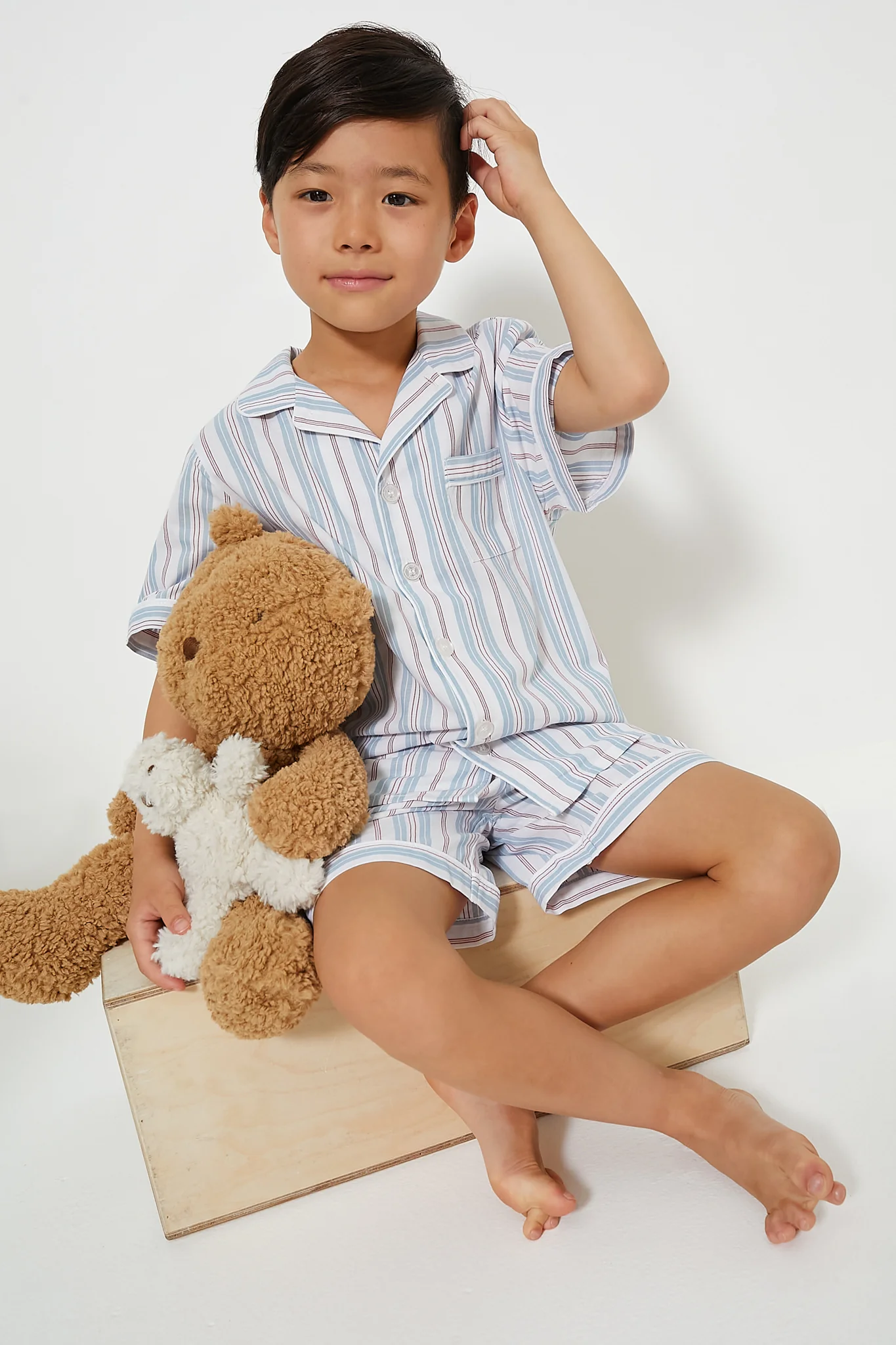 Kid's Vintage French Stripes Short Set - Image 2