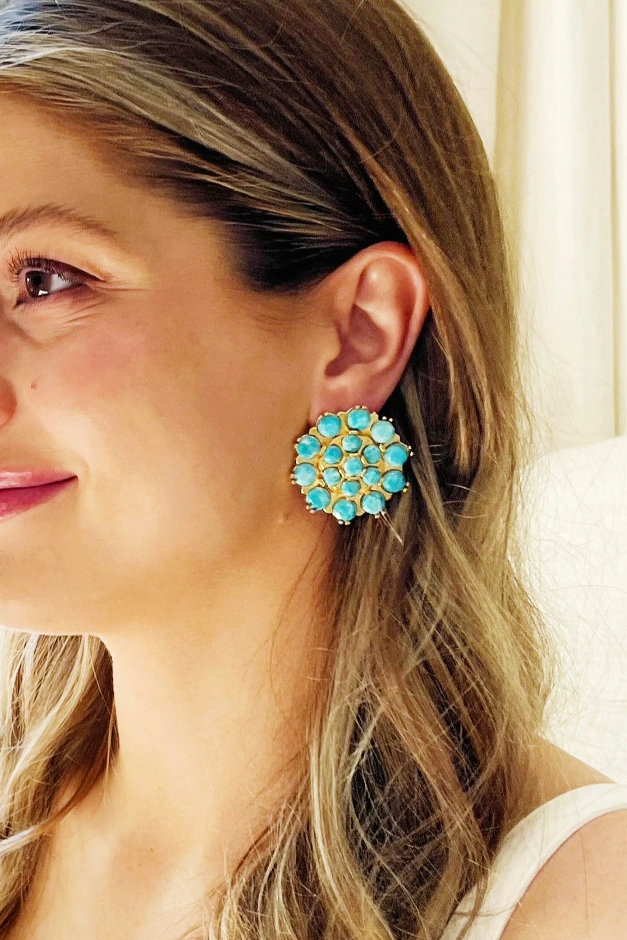 Larimar Stone Earrings - Image 2