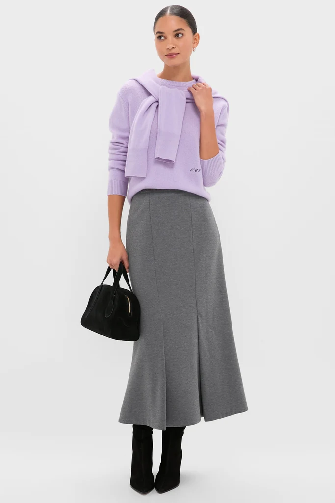 Lavender Frost Cashmere Boyfriend Bodie Crewneck Sweater - Image 2