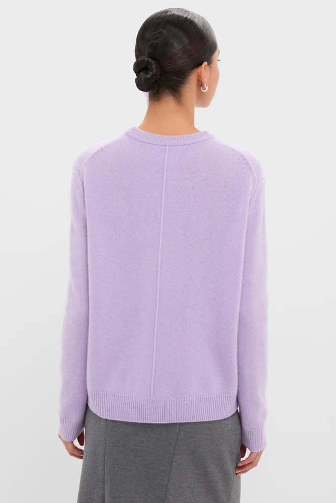 Lavender Frost Cashmere Boyfriend Bodie Crewneck Sweater - Image 4