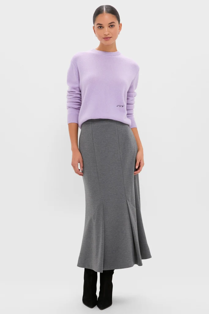 Lavender Frost Cashmere Boyfriend Bodie Crewneck Sweater - Image 6