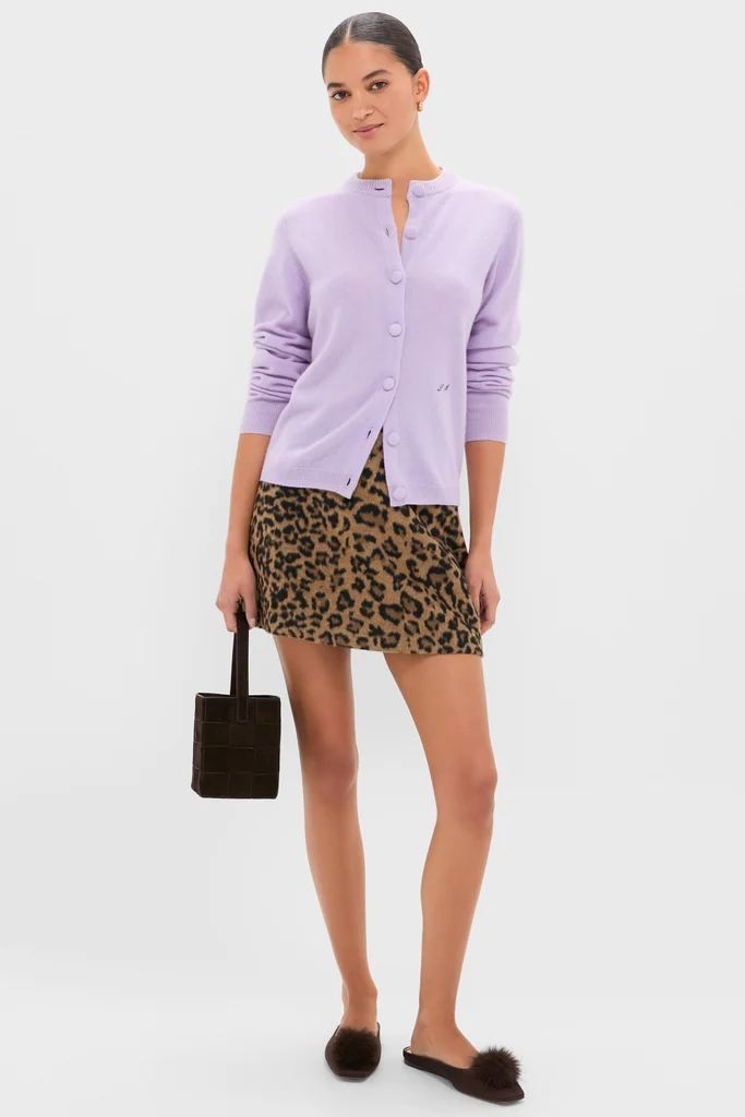 Lavender Frost Cashmere Covered Button Quinn Cardigan - Image 7