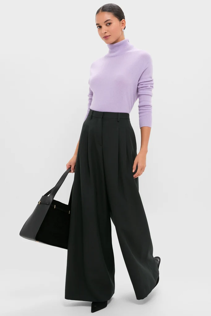 Lavender Frost Cashmere Turtleneck Sweater - Image 2