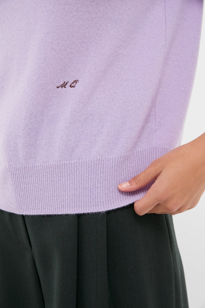 Lavender Frost Cashmere Turtleneck Sweater - Image 5