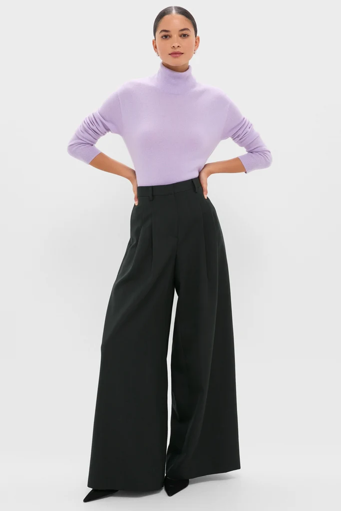 Lavender Frost Cashmere Turtleneck Sweater - Image 6